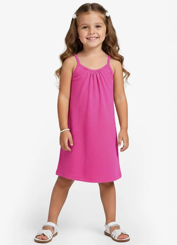 Select - Vestido Infantil com Alças Rosa