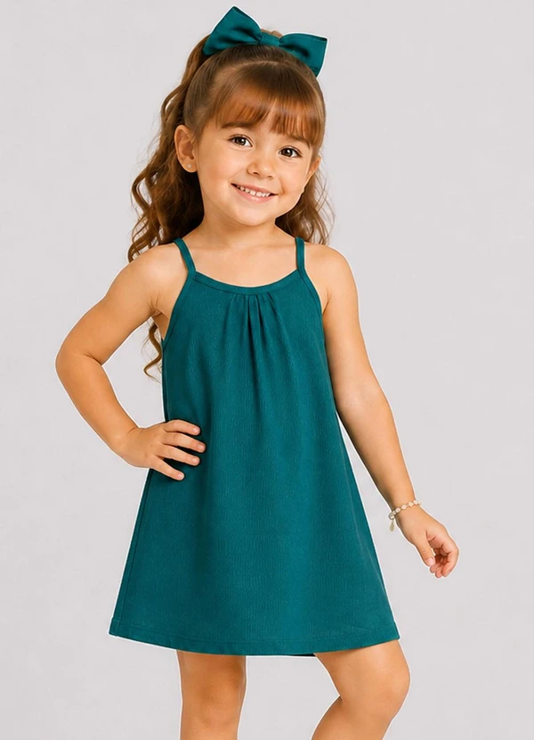 Select - Vestido Infantil com Alças Verde