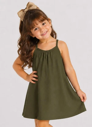 Select - Vestido Infantil com Alças Verde - SELECT
