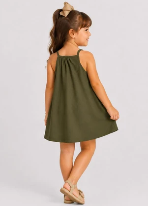 Select - Vestido Infantil com Alças Verde - SELECT