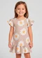 Select - Vestido Infantil com Babado Franzido Vermelho - variação: Bege