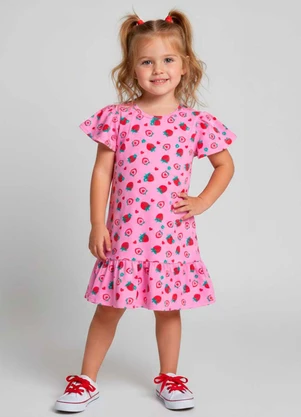 Select - Vestido Infantil com Babado Franzido Vermelho - SELECT