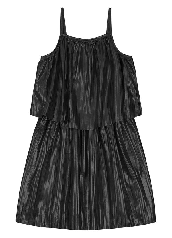 Trick Nick - Vestido Infantil com Babado Plissado Preto