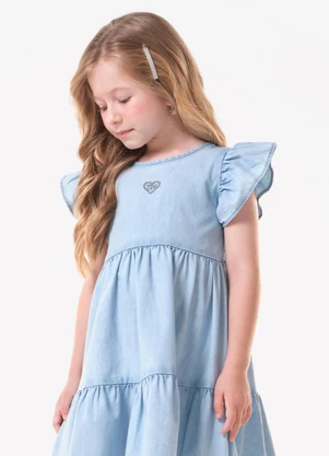 Trick Nick - Vestido Infantil com Babados Azul - TRICK NICK