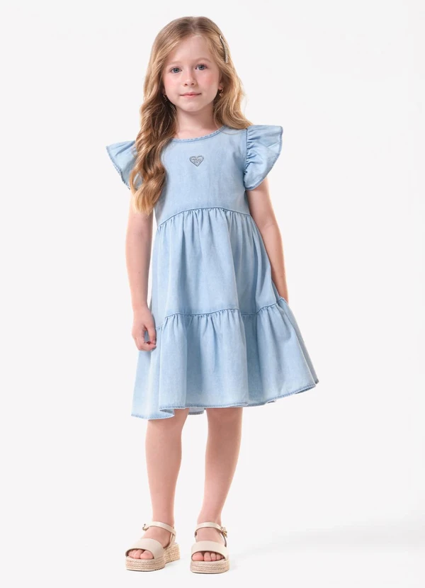 Trick Nick - Vestido Infantil com Babados Azul