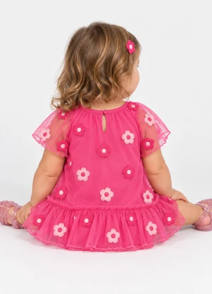 Trick Nick - Vestido Infantil com Babados Rosa - TRICK NICK