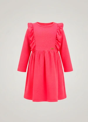 Duduka - Vestido Infantil com Babados Rosa - DUDUKA