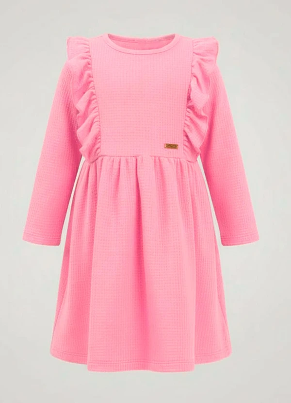 Duduka - Vestido Infantil com Babados Rosa