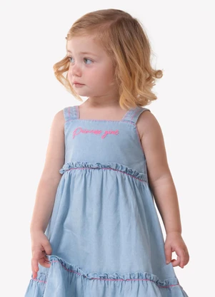 Trick Nick - Vestido Infantil com Bordado Azul - TRICK NICK