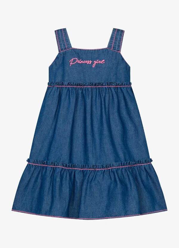 Trick Nick - Vestido Infantil com Bordado Azul