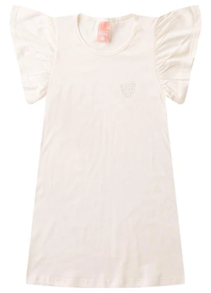 Rosa Azul - Vestido Infantil com Brilho Iaia Off White - ROSA AZUL