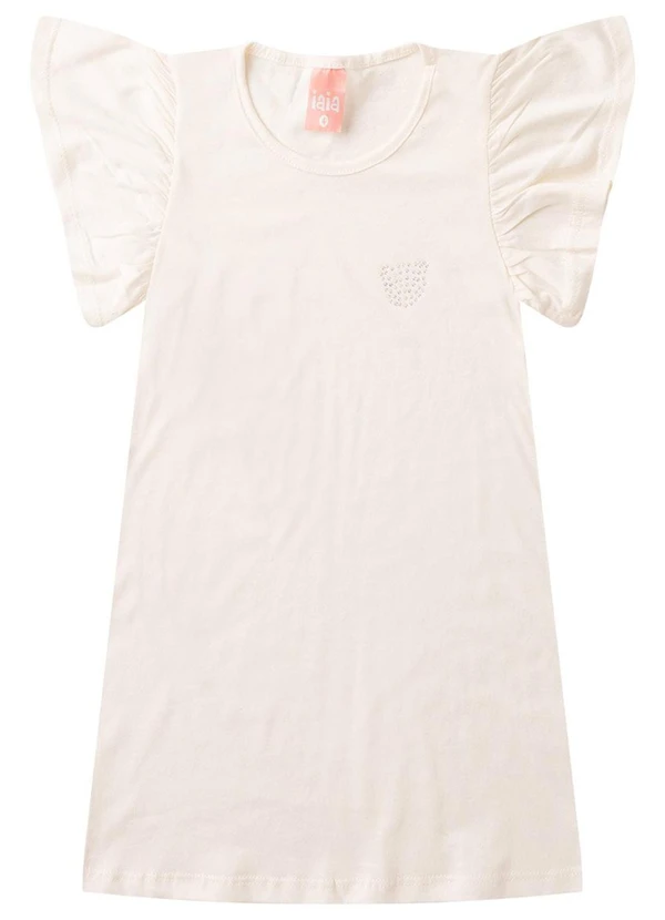 Rosa Azul - Vestido Infantil com Brilho Iaia Off White