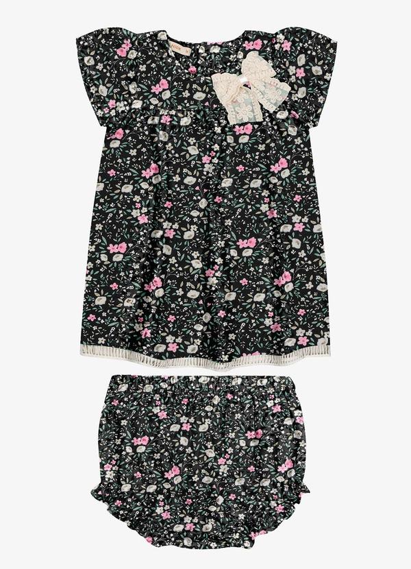 Trick Nick - Vestido Infantil com Calcinha Preto