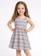 Select - Vestido Infantil com Cintura Franzida Azul - variação: Azul