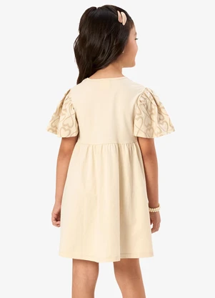 Rovi Kids - Vestido Infantil com Estampa Bege - ROVI KIDS