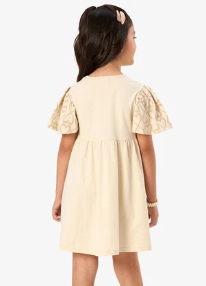 Rovi Kids - Vestido Infantil com Estampa Bege - ROVI KIDS