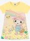 Rovi Kids - Vestido Infantil com Estampa de Gatinho Rosa - variação: Amarelo