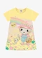 Rovi Kids - Vestido Infantil com Estampa de Gatinho Rosa - variação: Amarelo
