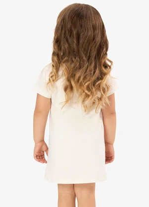 Rovi Kids - Vestido Infantil com Estampa de Gatinho Bege - ROVI KIDS