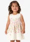Rovi Kids - Vestido Infantil com Estampa Floral Verde - variação: Bege