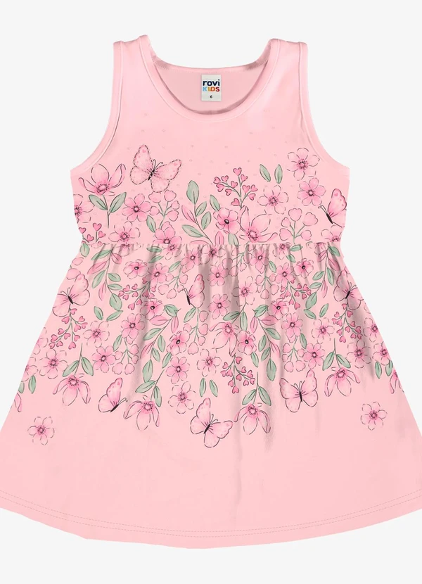 Rovi Kids - Vestido Infantil com Estampa Floral Rosa