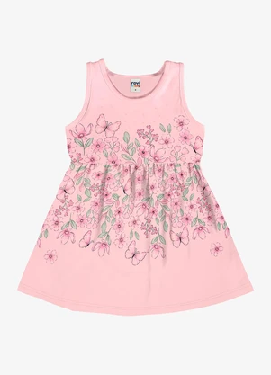 Rovi Kids - Vestido Infantil com Estampa Floral Rosa - ROVI KIDS