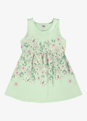 Rovi Kids - Vestido Infantil com Estampa Floral Verde - ROVI KIDS