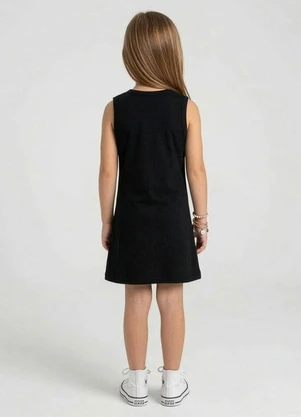 Select - Vestido Infantil com Estampa Localizada Preto - SELECT