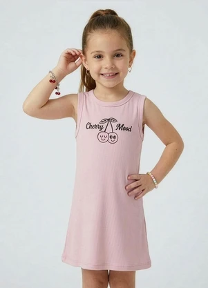 Select - Vestido Infantil com Estampa Localizada Rosa - SELECT