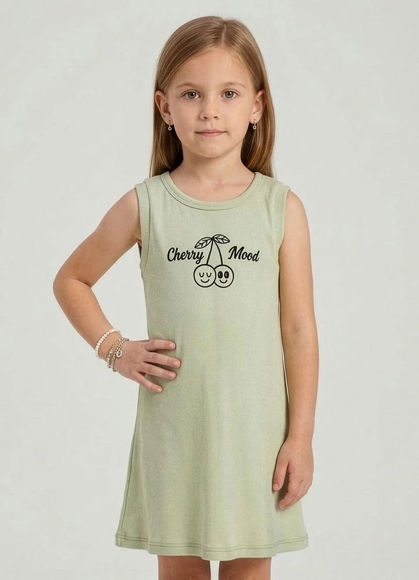 Select - Vestido Infantil com Estampa Localizada Verde