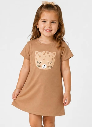Select - Vestido Infantil com Estampa Marrom - SELECT