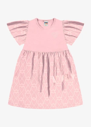 Rovi Kids - Vestido Infantil com Estampa Rosa - ROVI KIDS