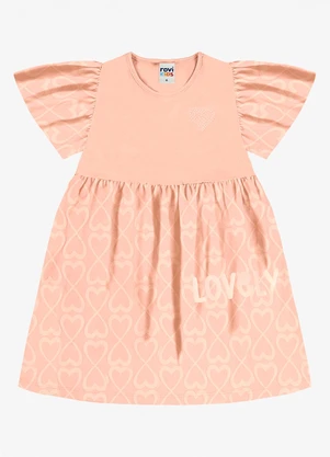 Rovi Kids - Vestido Infantil com Estampa Rosa - ROVI KIDS