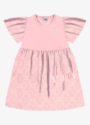 Rovi Kids - Vestido Infantil com Estampa Rosa - ROVI KIDS