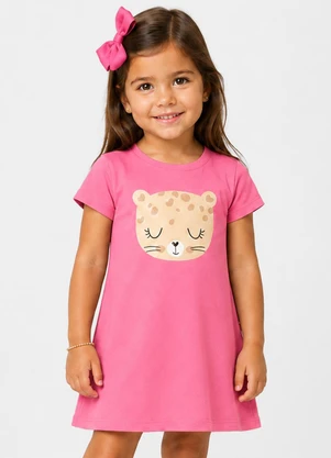 Select - Vestido Infantil com Estampa Rosa - SELECT