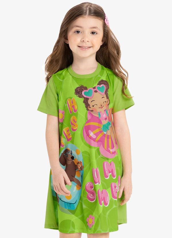 Rovi Kids - Vestido Infantil com Estampa Verde