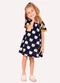 Kyly - Vestido Infantil com Fita de Pompom Azul Marinho - variação: Azul Marinho