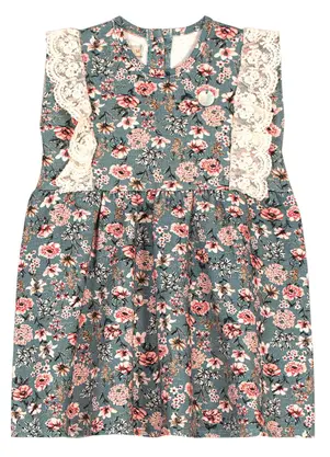 Trick Nick - Vestido Infantil com Flores Azul - TRICK NICK