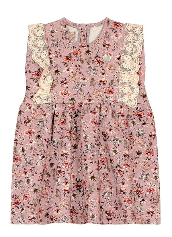 Trick Nick - Vestido Infantil com Flores Rosa