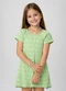 Select - Vestido Infantil com Franzido na Manga Verde - variação: Verde