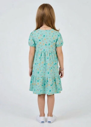 Select - Vestido Infantil com Franzido na Saia Azul - SELECT