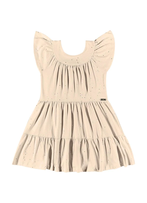 Quimby - Vestido Infantil com Glitter Bege 3