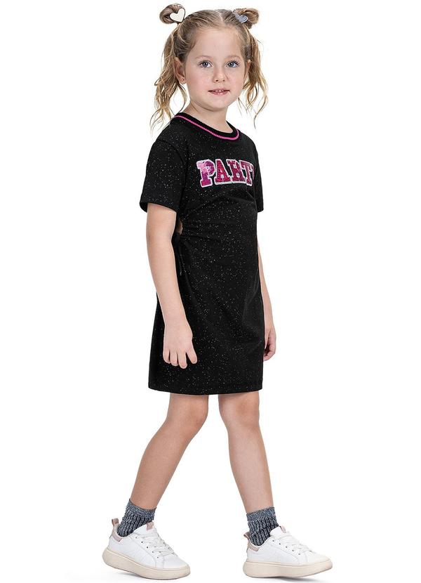 Trick Nick - Vestido Infantil com Glitter Preto
