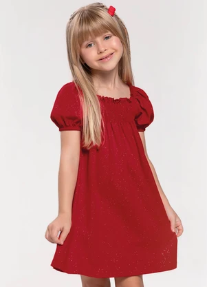 Trick Nick - Vestido Infantil com Glitter Vermelho - TRICK NICK