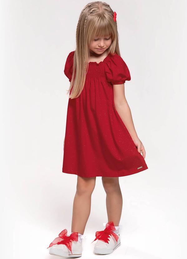 Trick Nick - Vestido Infantil com Glitter Vermelho 3