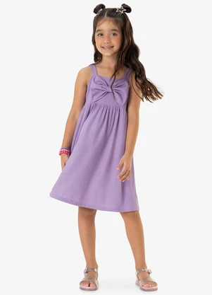 Rovi Kids - Vestido Infantil com Laço Roxo - ROVI KIDS