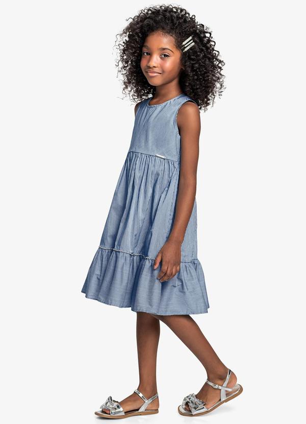 Trick Nick - Vestido Infantil com Listras Azul 3