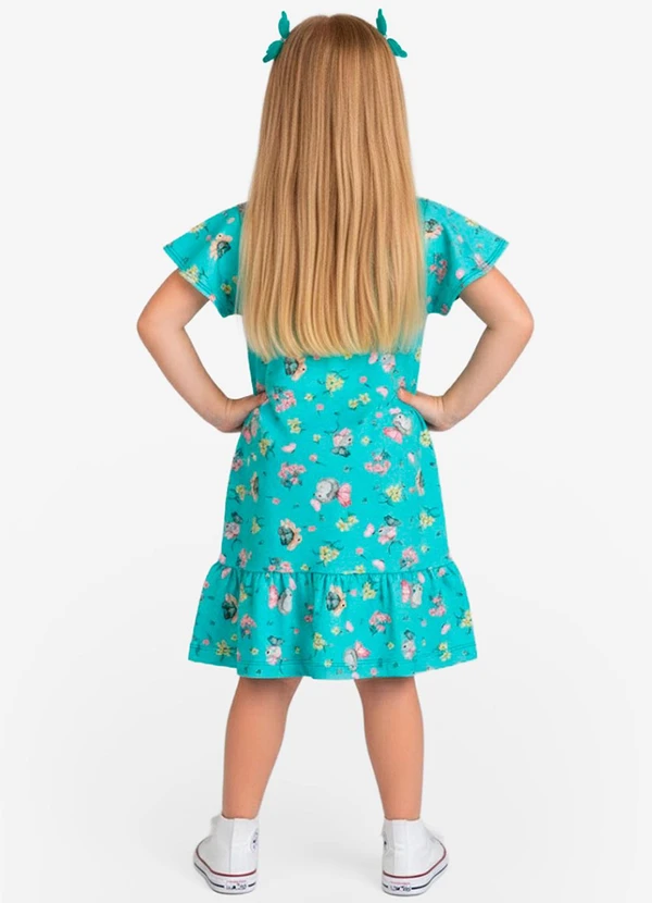 Select - Vestido Infantil com Manga Godê Azul 2