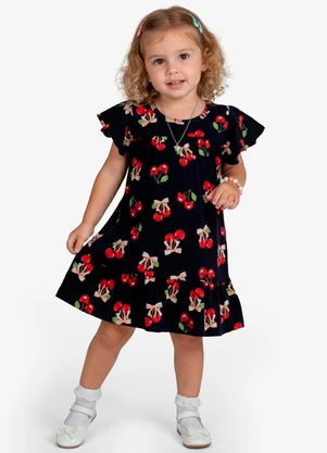 Select - Vestido Infantil com Manga Godê Azul - SELECT