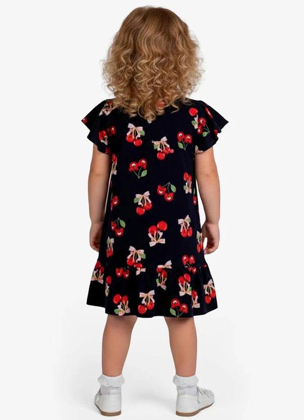 Select - Vestido Infantil com Manga Godê Preto 2
